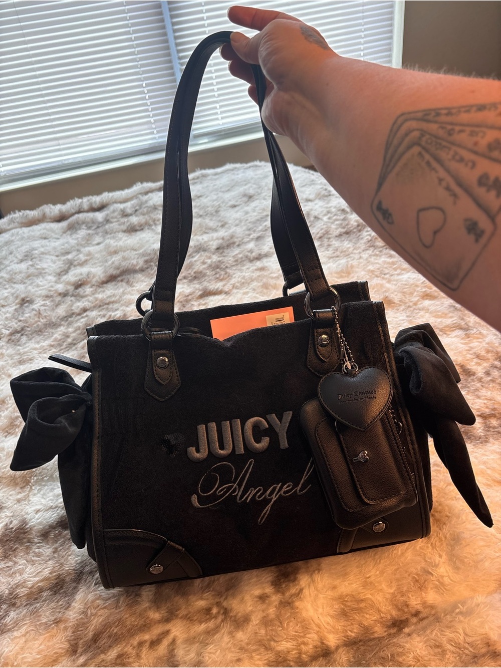 NWT Juicy Couture Black 'Juicy Angel' Tote Bag